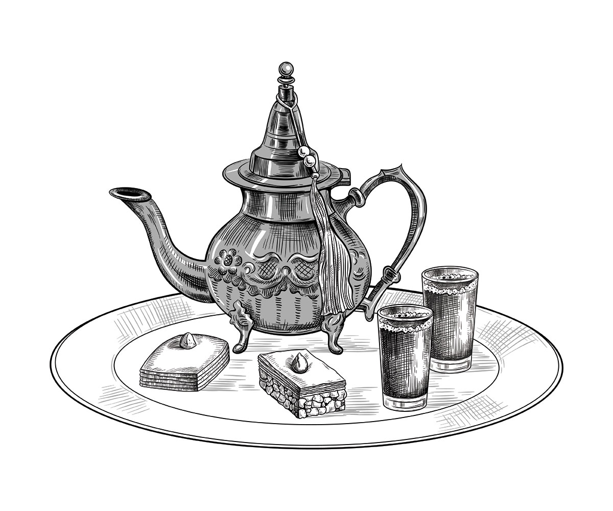 وکتور باقلوا و قوری لایه باز