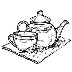 وکتور فنجان و قوری