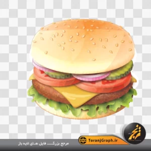 فایل لایه باز وکتور ساندویچ همبرگر