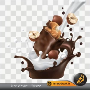 وکتور لایه باز شکلات شیر و آجیل