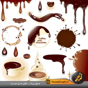 وکتور لایه باز المان و آیکون های کافی شاپ
