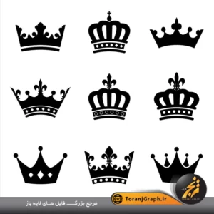 انواع طرح تاج مشکی بصورت وکتور