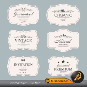 وکتور لایه باز انواع لیبل سفید