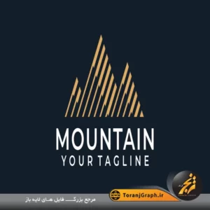 لوگوی طلایی رنگ فروشگاه کوهنوردی بصورت وکتور