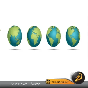 وکتور سه بعدی کره زمین با نقشه متفاوت