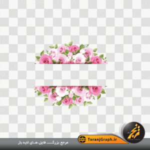 وکتور بوردر گل رز صورتی بدون زمینه