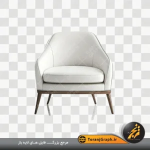 عکس png مبل تک نفره چرم سفید