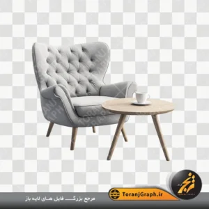 عکس png مبل راحتی با میز چوبی کد 5