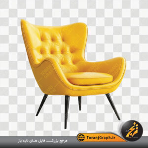 عکس png مبل راحتی چرم زرد