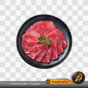 عکس دوربری گوشت قرمز ورق شده و جعفری